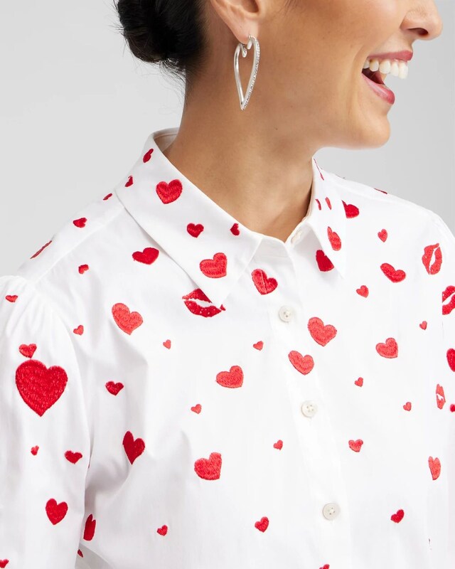 Embroidered Hearts Shirt - image 4